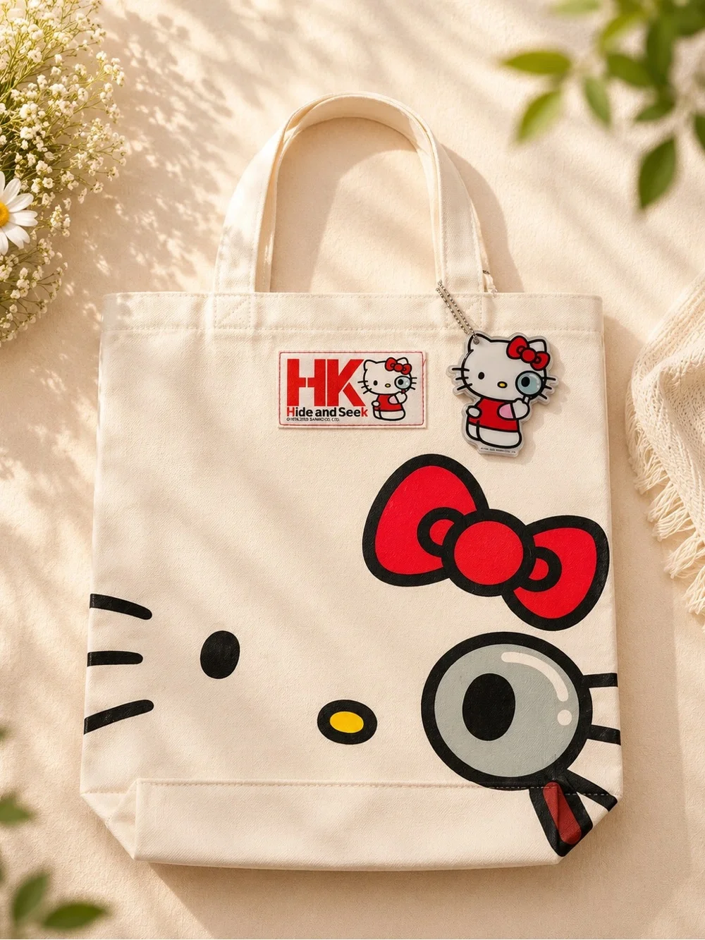 Sanrio Cream Tote with Red Bow and Black Limited Edition